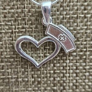 51. 925 Sterling Silver Pendant, Heart/Nurse. Necklace NOT Incl.